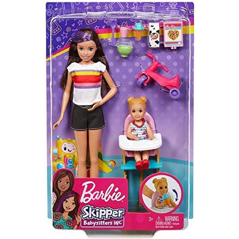 BARBIE GHV87 SKIPPER BABYSITTER FEEDING TIME PLAYSET