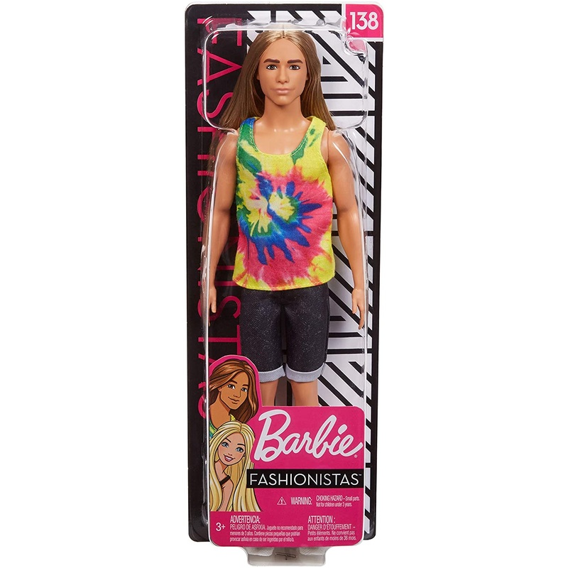 Barbie GHW66 Ken Fashionistas Doll with Long Blonde Hair
