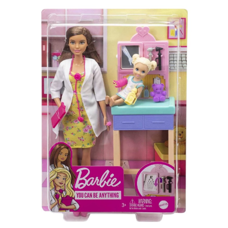 BARBIE GTN52 YOU CAN BE PEDIATRICIAN BROWN HAIR DOLL