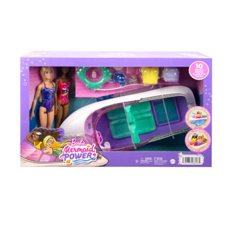BARBIE HHG60 MERMAID POWER BOAT WITH 2 DOLLS PLAYSET