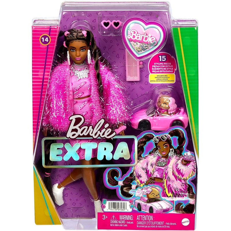 BARBIE HHN06 EXTRA SPARKLY JACKET WITH PET PUPPY DOLL