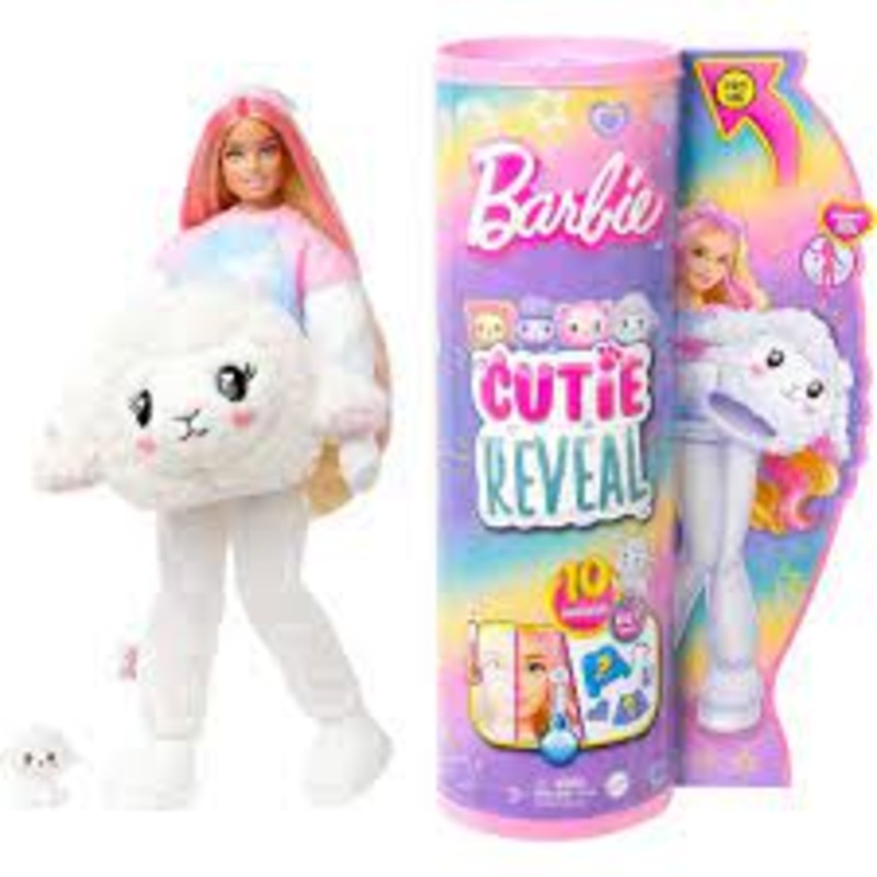 BARBIE HKR03 CUTIE REVEAL COZY CUTE TEES SERIES LAMB DOLL