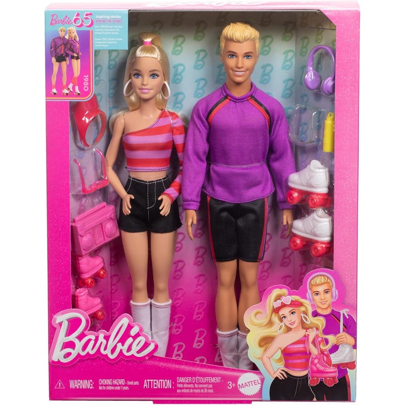 BARBIE HXK90 65th ANNIVERSARY BARBIE AND KEN ROLLER SKATING