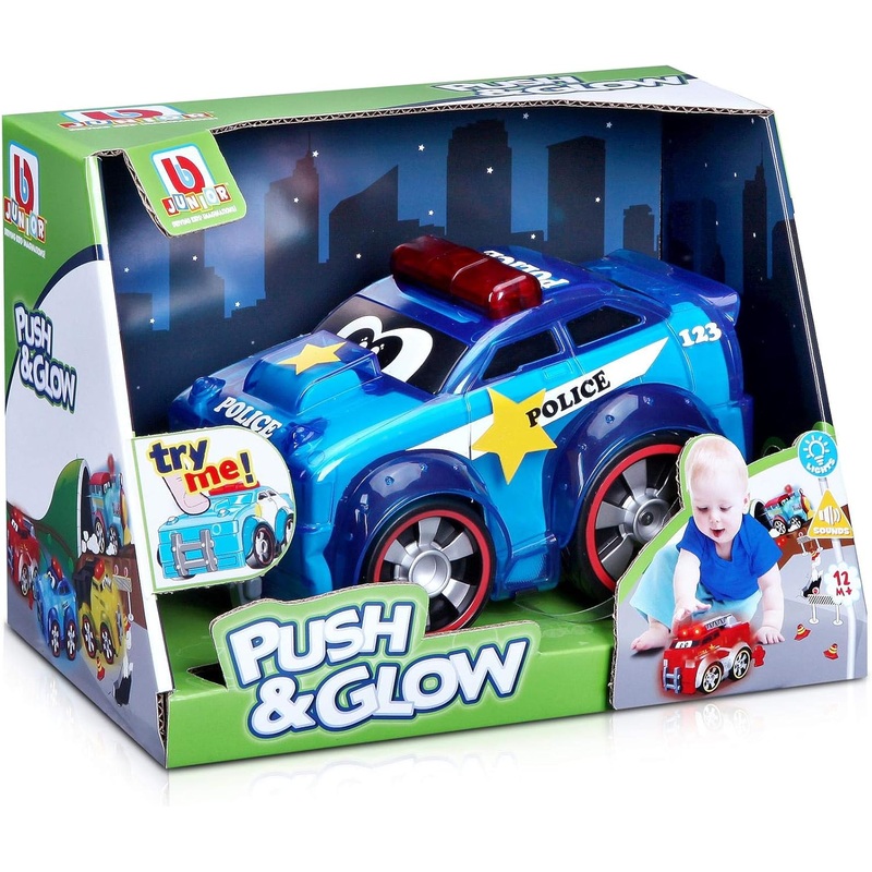BBURAGO JUNIOR 89004 PUSH & GLOW POLICE CAR