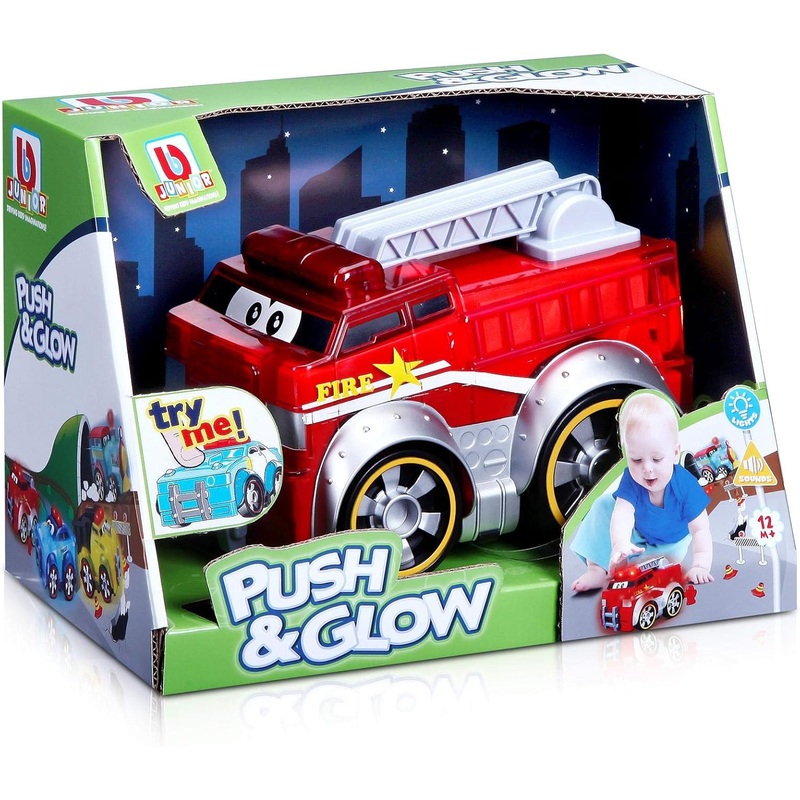 BBURAGO JUNIOR 89006 PUSH & GLOW FIRE TRUCK