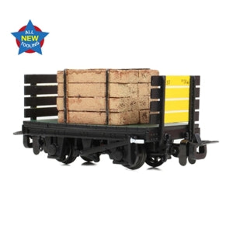 BACHMANN 393-175  RNAD Flat Wagon Planked Ends RNAD Dean Hill with Sleeper Load [WL]  OO9 SCALE