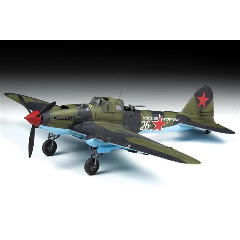 ZVEZDA  4826  SOVIET TWO SEAT ATTACK AIRCRAFT IL-2  1/48 SCALE