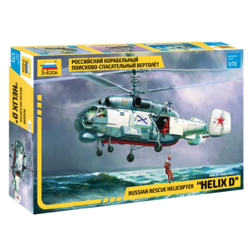 ZVEZDA 7247 RUSSIAN RESCUE HELICOPTER 1/72 SCALE