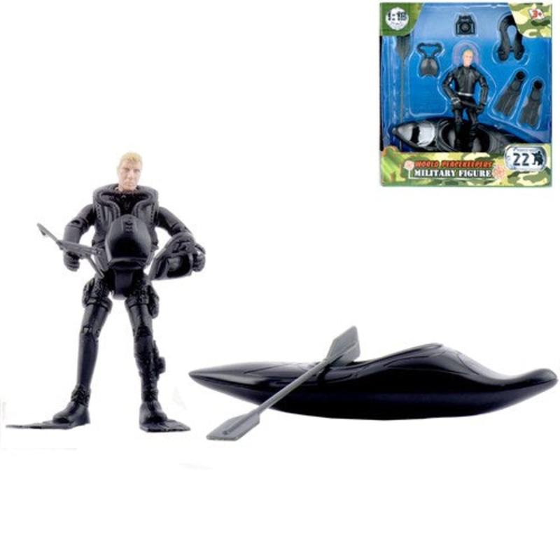 WORLD PEACEKEEPERS 77011 MILITARY FIGURE WITH CANOE