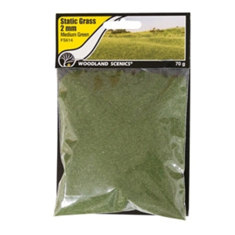 WOODLAND SCENICS FS614 2mm Static Grass Medium Green