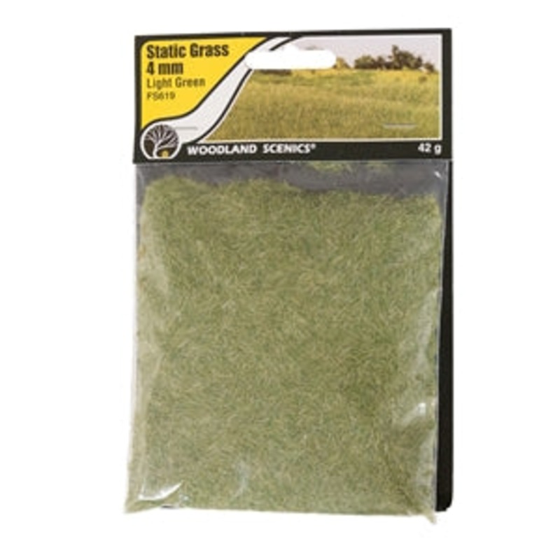 WOODLAND SCENICS FS619 4mm Static Grass Light Green