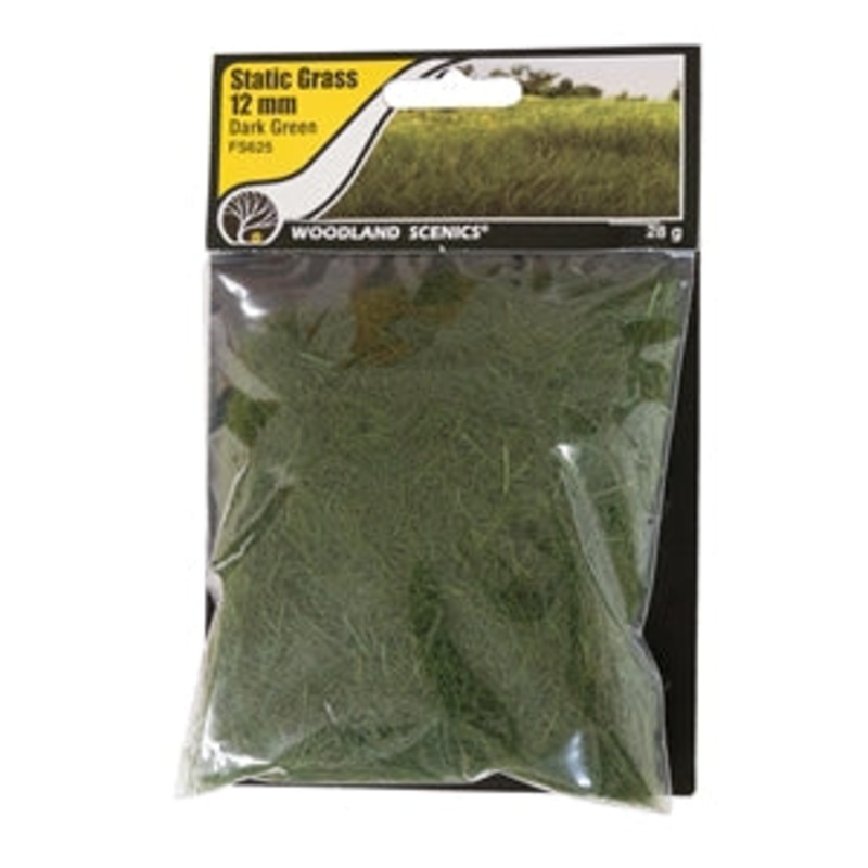 WOODLAND SCENICS FS625 12mm Static Grass Dark Green