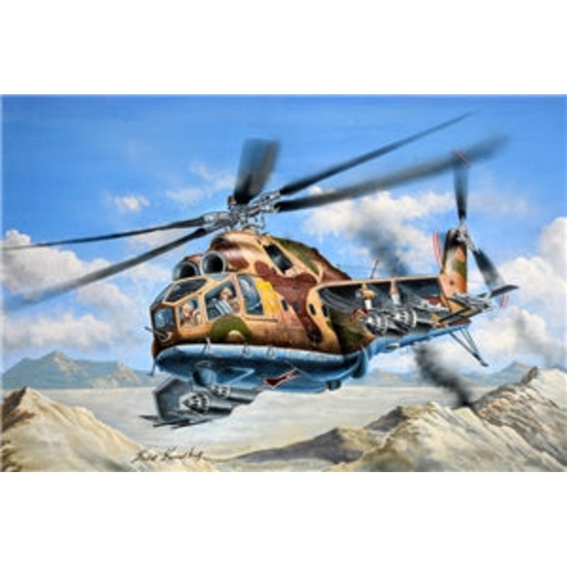 TRUMPETER 05828 Soviet Air Force Mi-24A Hind-B Helicopter Gunship  1/48 SCALE