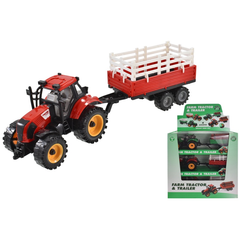 TOYMASTER TY1570 FARM TRACTOR & TRAILER SET (ONE DESIGN PICKED AT RANDOM)
