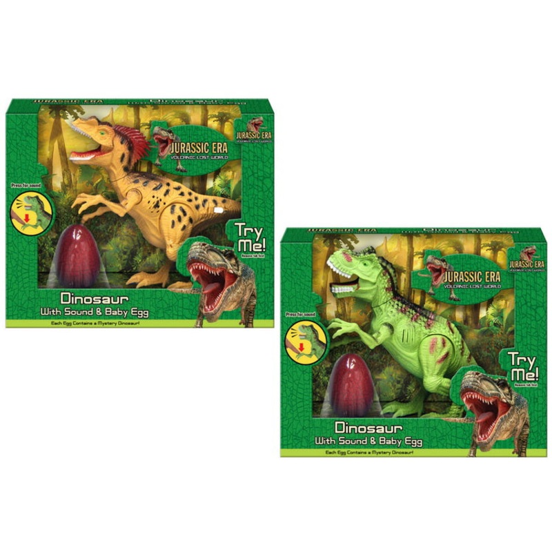 TOYMASTER TY5518 JURASSIC ERA DINOSAUR WITH SOUND & BABY EGG (2 DESIGNS 1 SUPPLIED AT RANDOM)