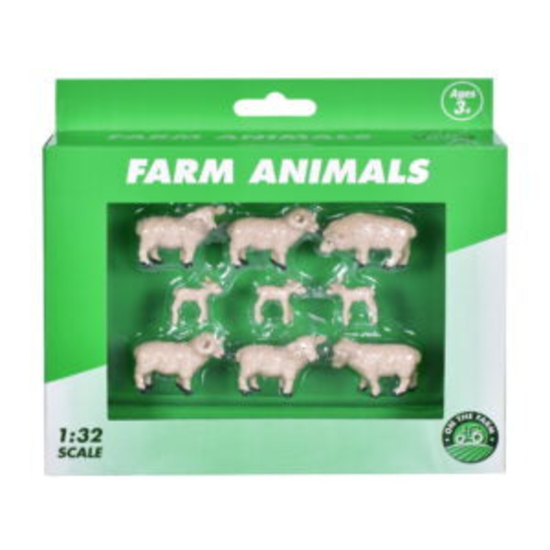 TOYMASTER TY5566 FARM ANIMALS 9 PIECE SHEEP AND LAMBS 1:32 SCALE