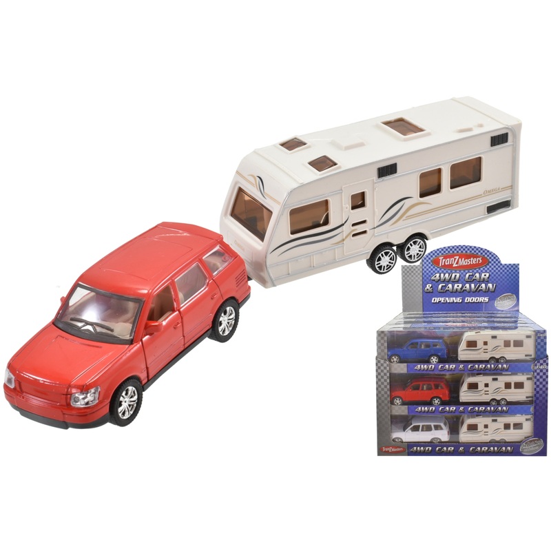 TRANZMASTERS TY0170 DIE CAST AND PLASTIC CAR AND CARAVAN