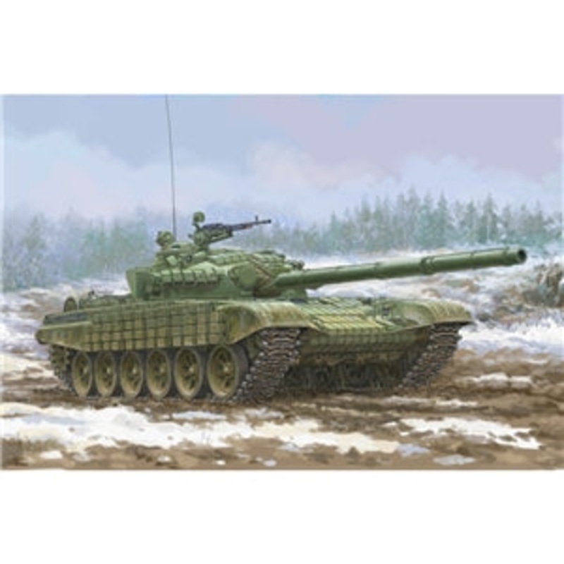 TRUMPETER  09602 Soviet Main Battle Tank T-72 Ural w/Kontakt-1 Reactive Armour, c.1980s    1/35 SCALE
