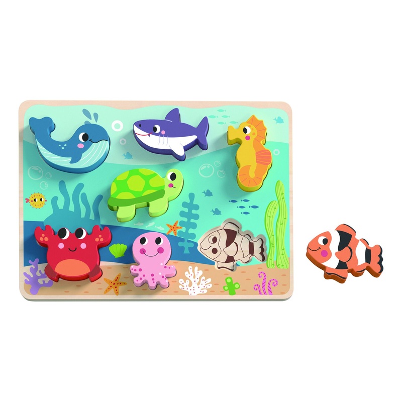 TOOKY Tk265 WOODEN CHUNKY PUZZLE - under the sea