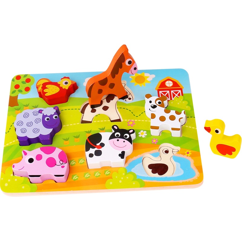 TOOKY TKC479 WOODEN CHUNKY PUZZLE - FARM