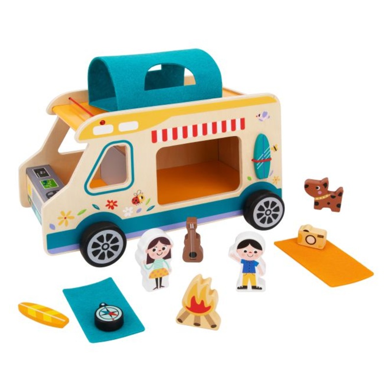 TOOKY TOY TH427 WOODEN CAMPING RV