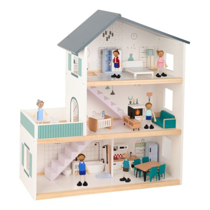 TOOKY TOY TH919 WOODEN DOLLS HOUSE