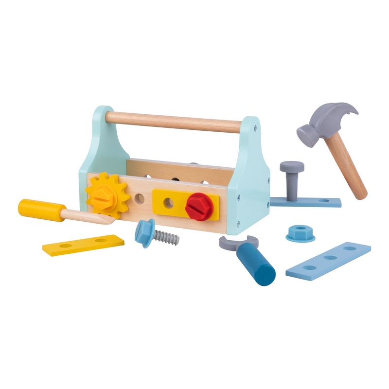 TOOKY TOY TK273 WOODEN TAKE-ALONG TOOL BOX