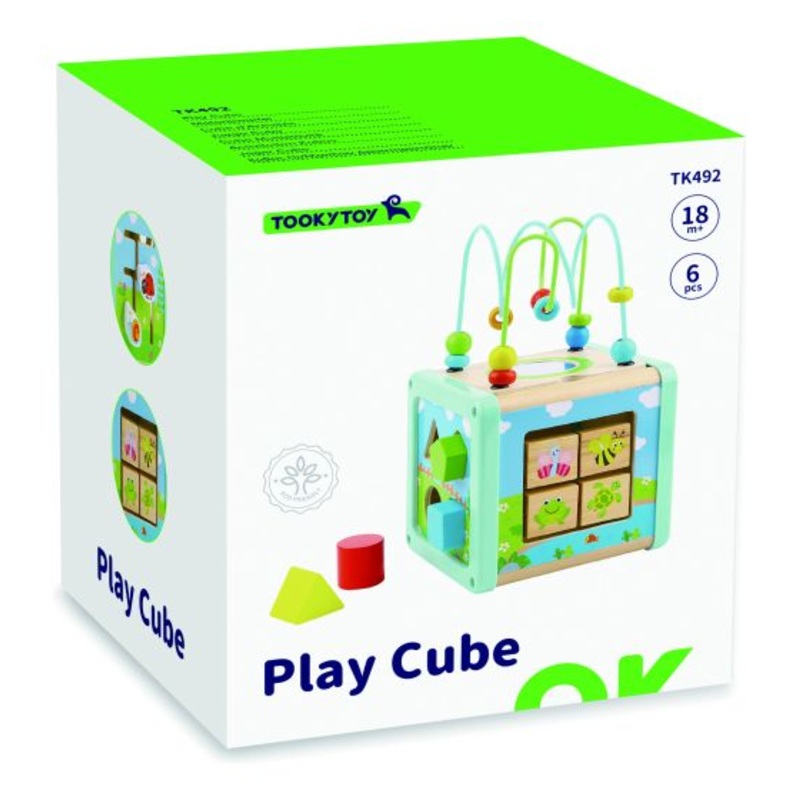 TOOKY TOY TK492 WOODEN PLAY CUBE