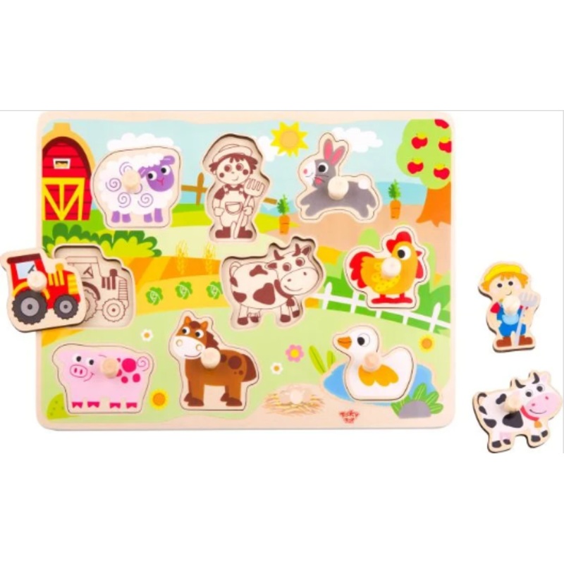 TOOKY TOY TY858 WOODEN FARM PUZZLE