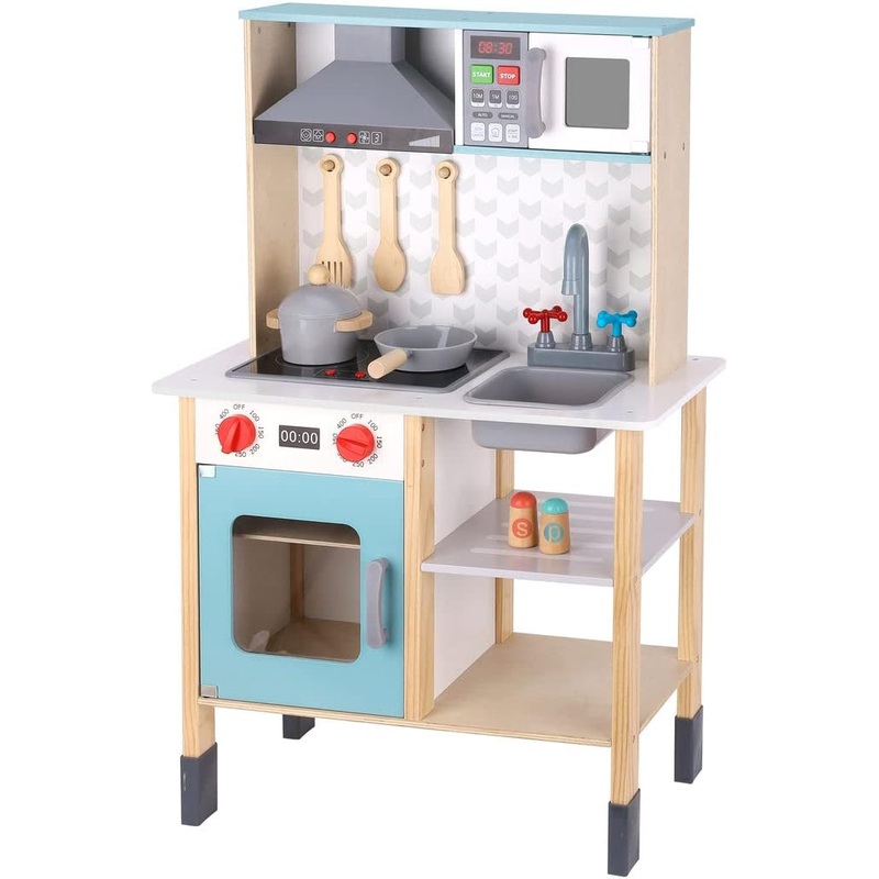 TOOKY TOYS TH870 WOODEN KITCHEN 10 PIECE SET