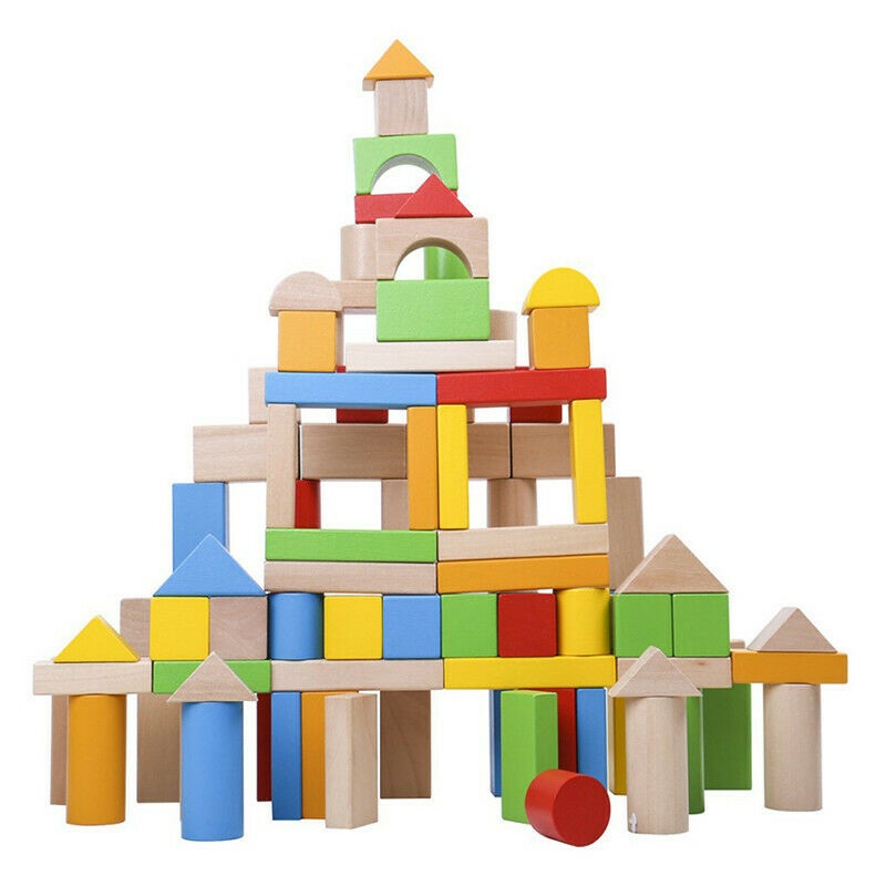 TOOKY TOYS TK9907 WOODEN BEECH BLOCKS IN TUB