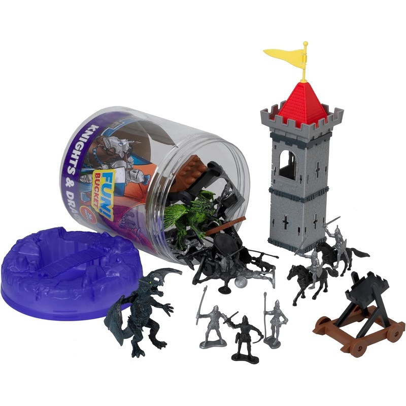 TOYMASTER 80199 KNIGHTS & DRAGONS 36 PIECE FUN BUCKET