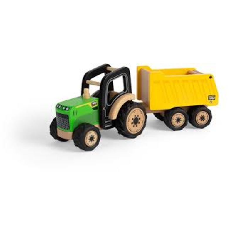 TIDLO T0534 WOODEN TRACTOR AND TRAILER
