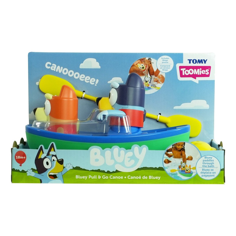 TOMY TOOMIES BLUEY PULL AND GO CANOE BATH TOY
