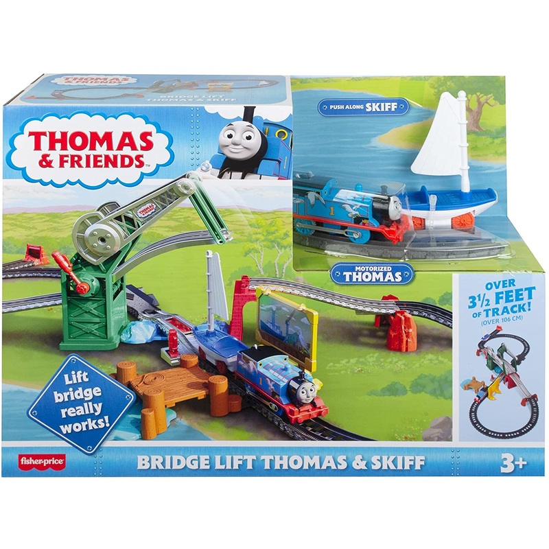 THOMAS AND FRIENDS GWX09 BRIDGE LIFT MOTORIZED THOMAS AND PUSH ALONG SKIFF