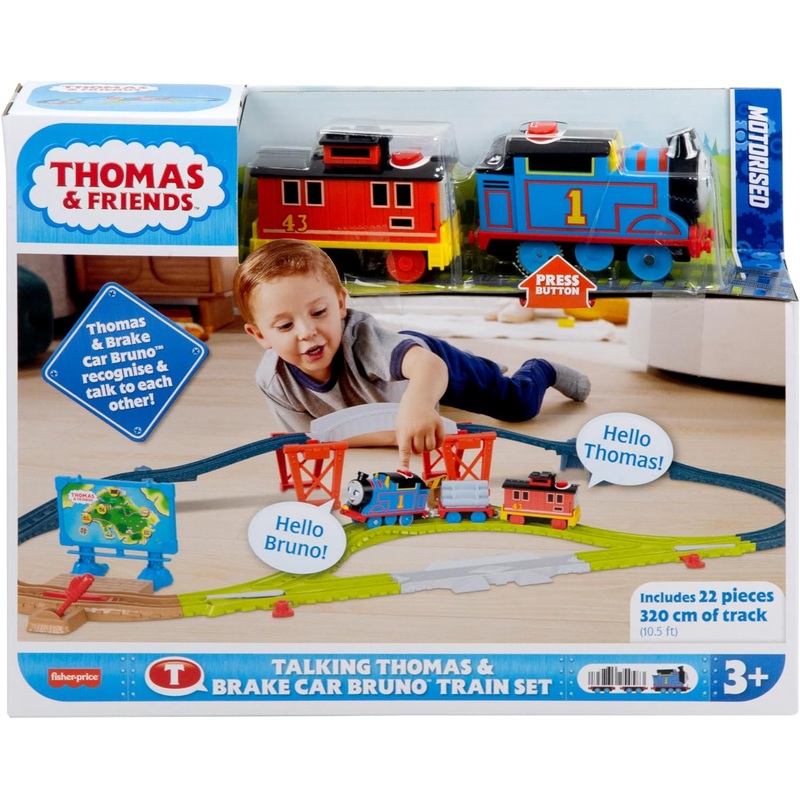 THOMAS & FRIENDS HYR81 TALKING THOMAS & BRAKE CAR BRUNO TRAIN SET