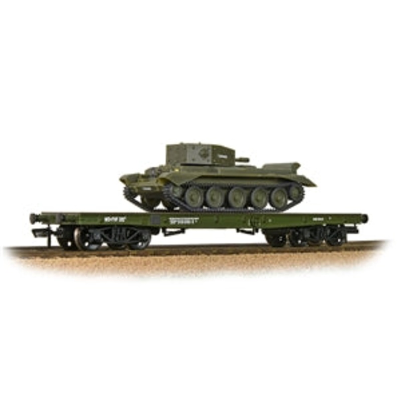 BACHMANN 38-725 WARFLAT BOGIE FLAT WAGON WD KHAKI DRAB  WITH TANK