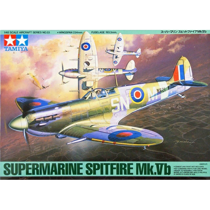 TAMIYA 61033 SPITFIRE MKVB PLASTIC AIRCRAFT KIT 1:48 SCALE