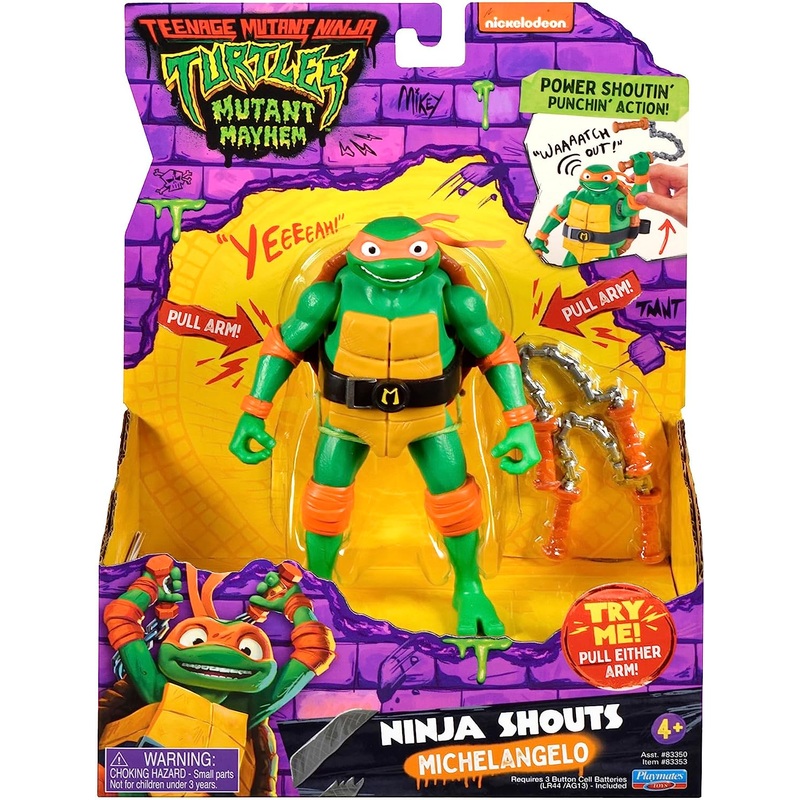 TEENAGE MUTANT NINJA TURTLES MUTANT MAYHEM 83353 NINJA SHOUTS MICHELANGELO