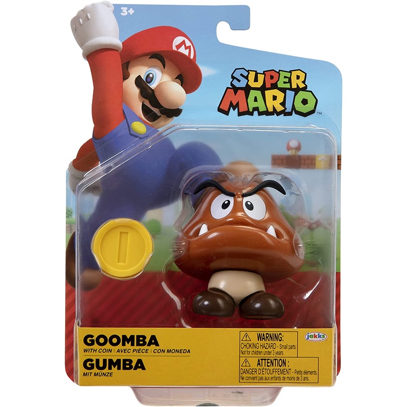 SUPER MARIO 341174 GOOMBA WITH COIN ARTICULATED FIGURE