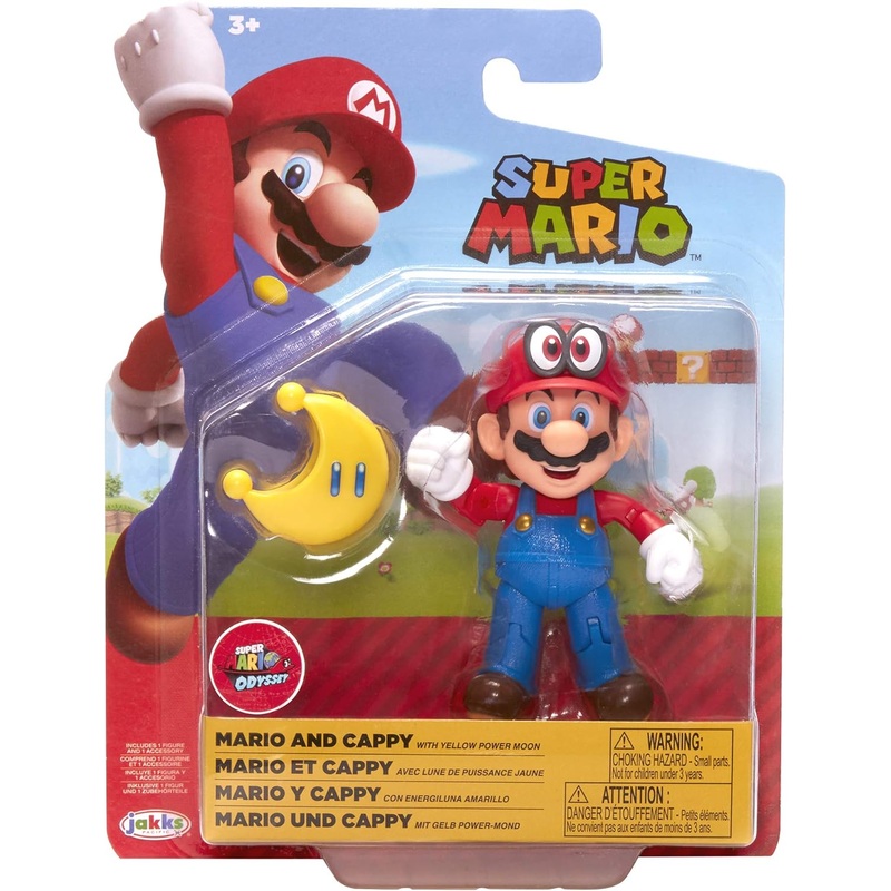 SUPER MARIO 40134 MARIO AND CAPPY WITH YELLOW MOON POWER ARTICULATED FIGURE