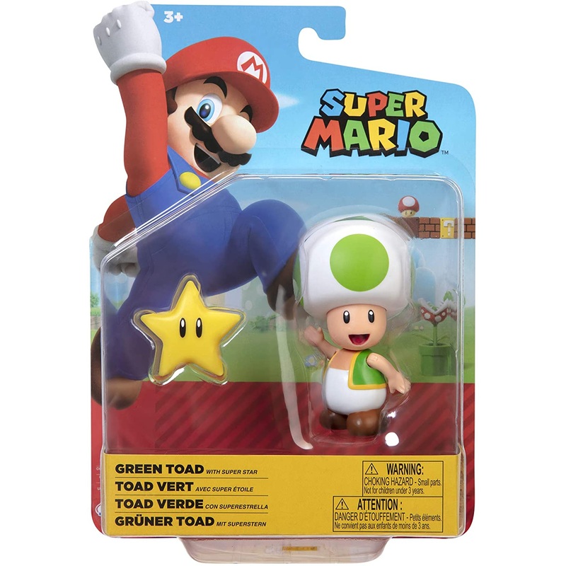 SUPER MARIO 40679 GREEN TOAD WITH SUPER STAR ARTICULATED FIGURE