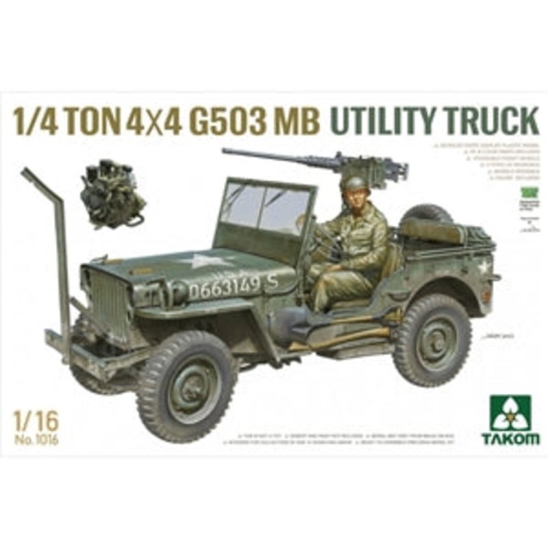 TAKOM 1016 1/4 TON 4X4 G503 MB UTILITY TRUCK 1/16 SCALE
