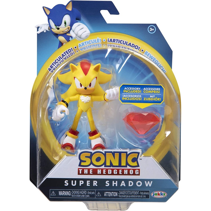 SONIC THE HEDGEHOG 40700 SUPER SHADOW WITH EMERALD ARTICULATED FIGURE