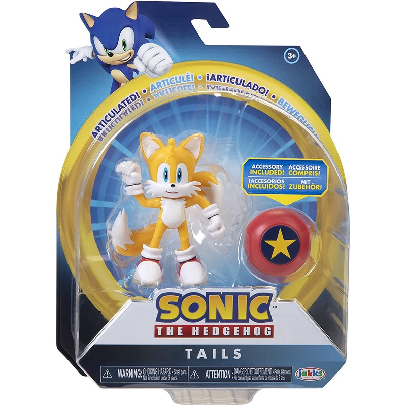 SONIC THE HEDGEHOG 40702 TAILS WITH STAR SPRING ARTICULATED FIGURE