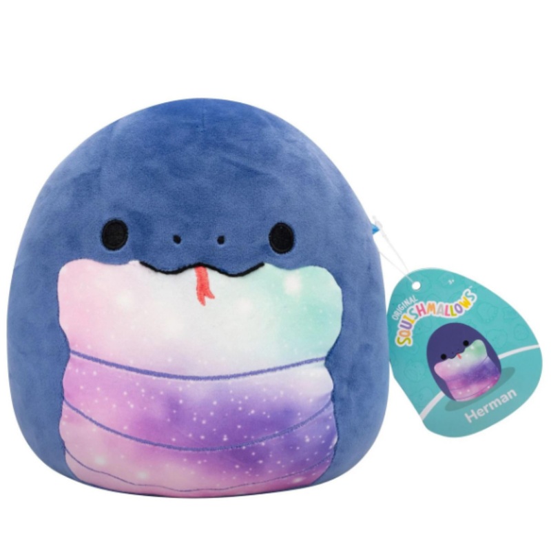 SQUISHMALLOW 06582 HERMAN THE NAVY SNAKE 7.5" PLUSH
