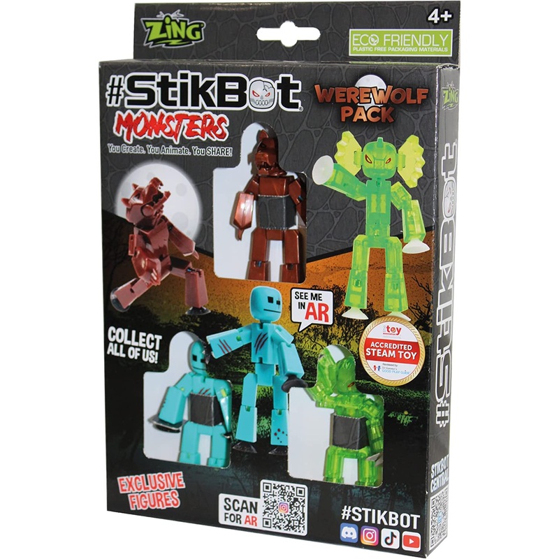 STIKBOT S1528 MONSTERS WEREWOLF 3 FIGURE PACK