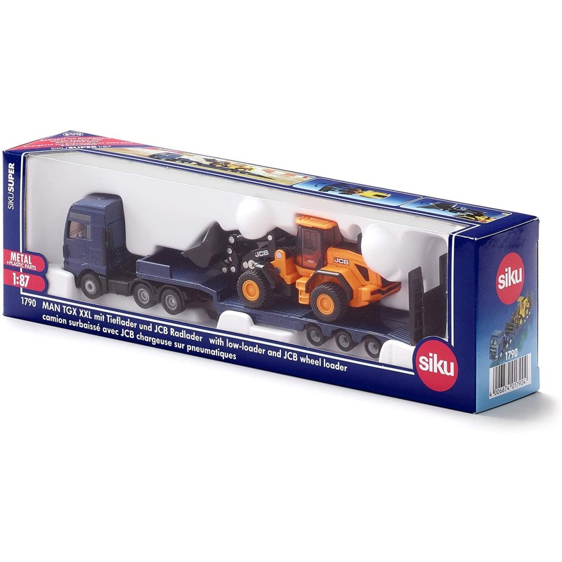 SIKU 1790 MAN TRUCK WITH LOW-LOADER & JCB WHEEL LOADER 1:87 SCALE