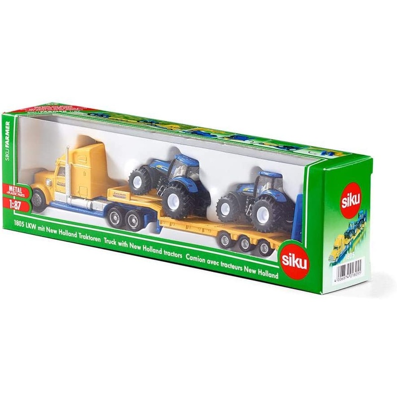 SIKU 1805 TRUCK WITH 2 NEW HOLLAND TRACTORS 1:87 SCALE