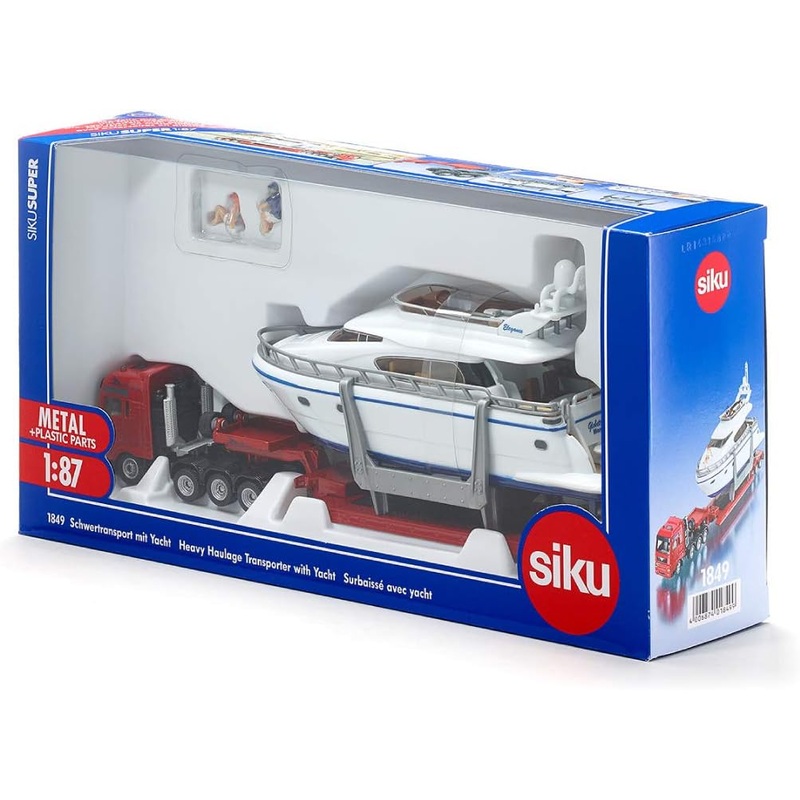 SIKU 1849 HEAVY HAULAGE TRANSPORTER WITH YACHT 1:87TH SCALE